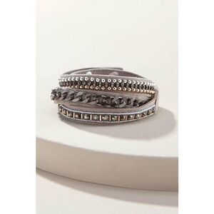 Stella & Dot Silver and Gray Dove Wrap Bracelet